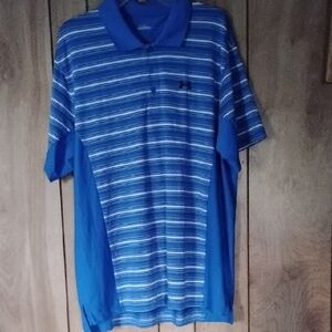 #FREE Under Armour Blue and White Striped Polo Shirt